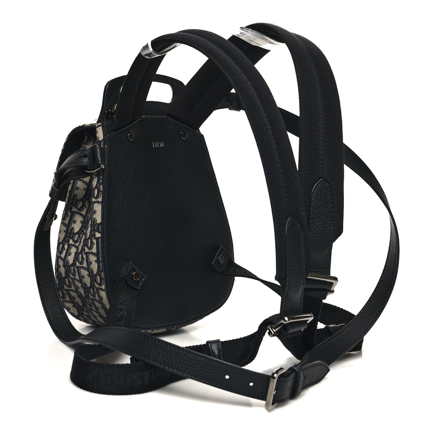 HOMME Oblique Calfskin Mens Mini Saddle Backpack Navy Blue