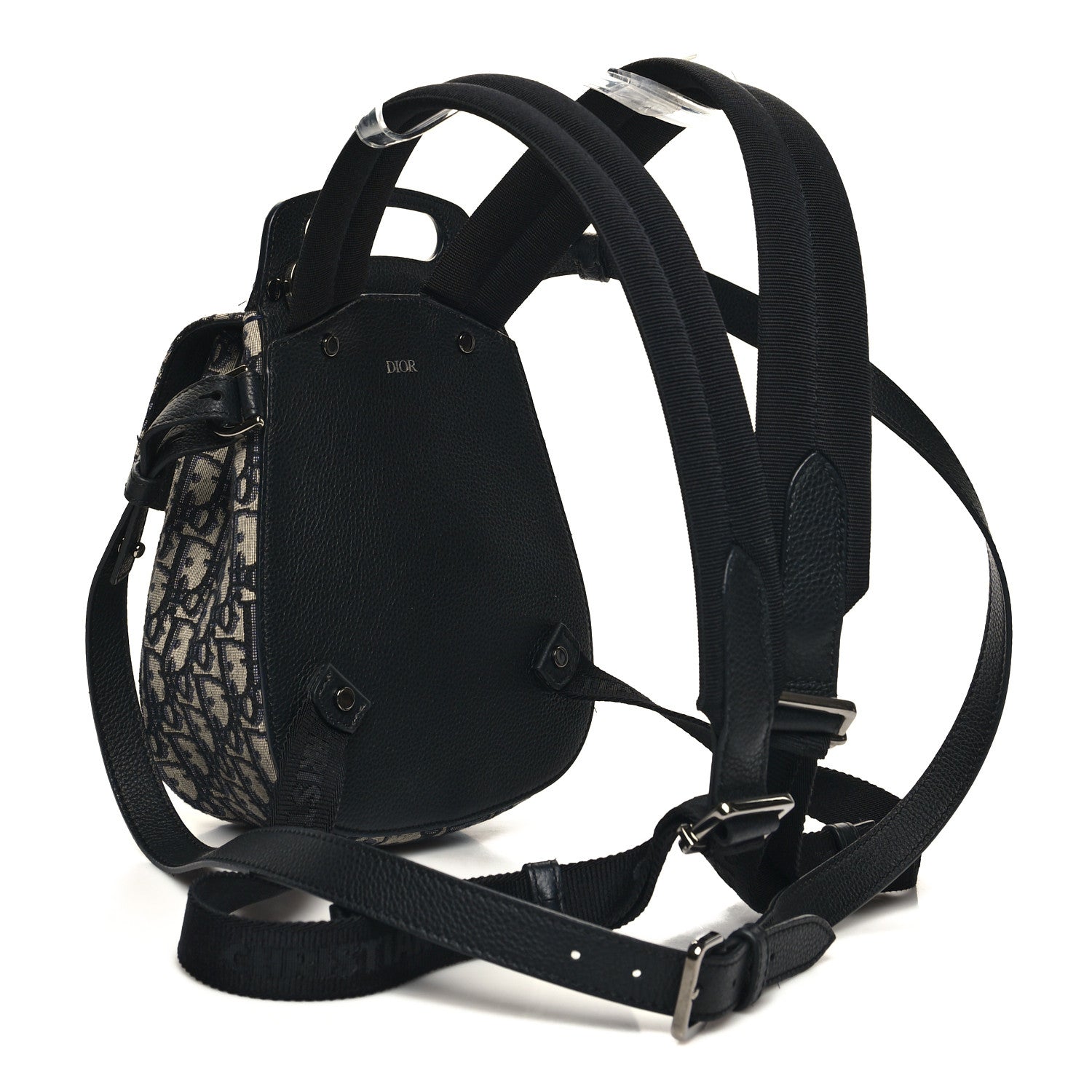Christian Dior HOMME Oblique Calfskin Mens Mini Saddle Backpack Navy Blue 3 of 10