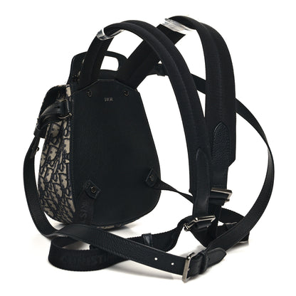 Christian Dior HOMME Oblique Calfskin Mens Mini Saddle Backpack Navy Blue 3 of 10