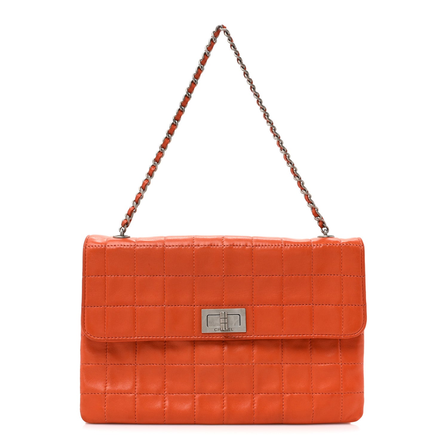 Chanel Lambskin Chocolate Bar Mademoiselle Flap Orange 1 of 21