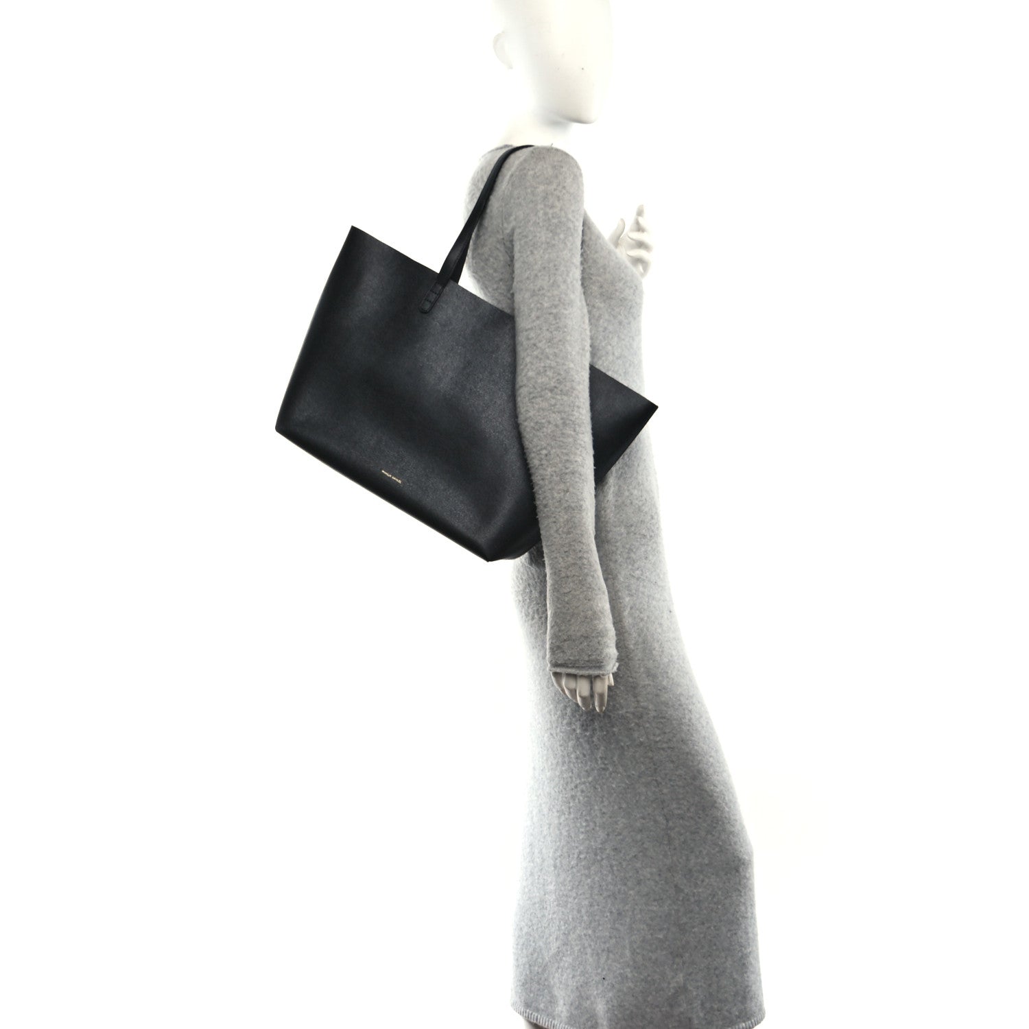 Mansur Gavriel Saffiano Large Shopping Tote Black 2 of 11
