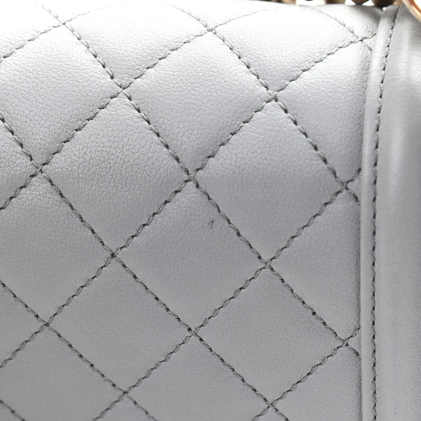 Calfskin Quilted Small Boy Flap Grey