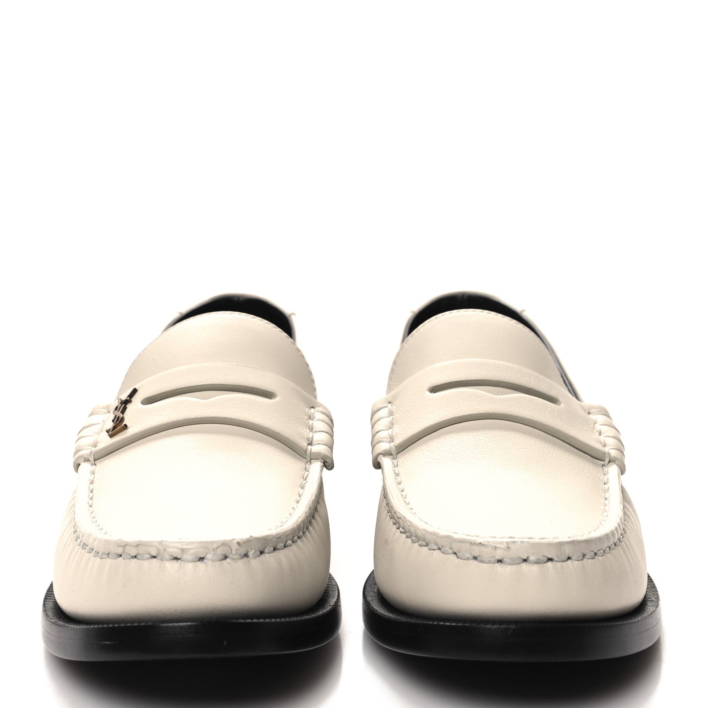 Calfskin Penny Loafers 37.5 Pearl