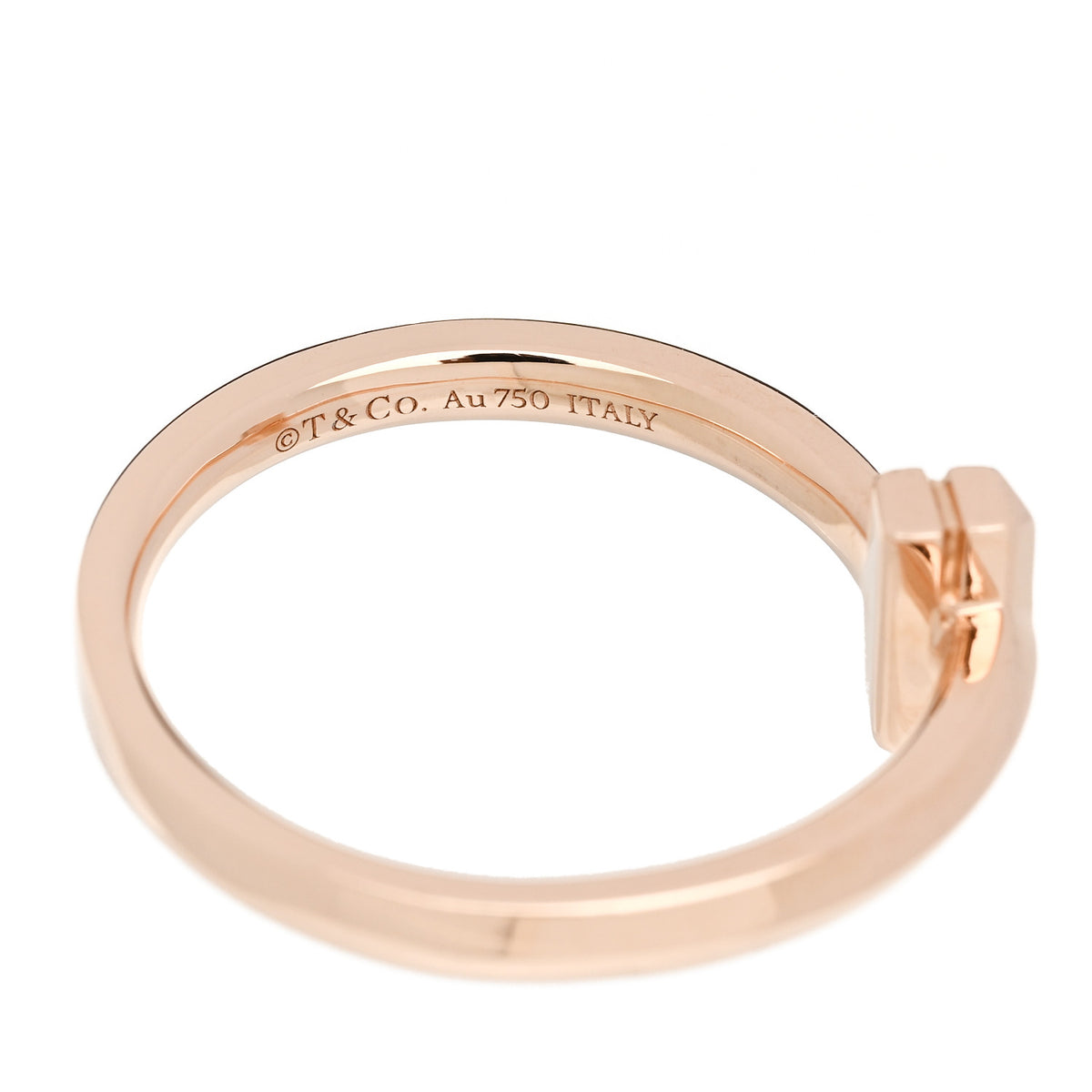 Tiffany 18K Rose Gold Diamond 2.5mm T T1 Ring 58 8.5 4 of 5