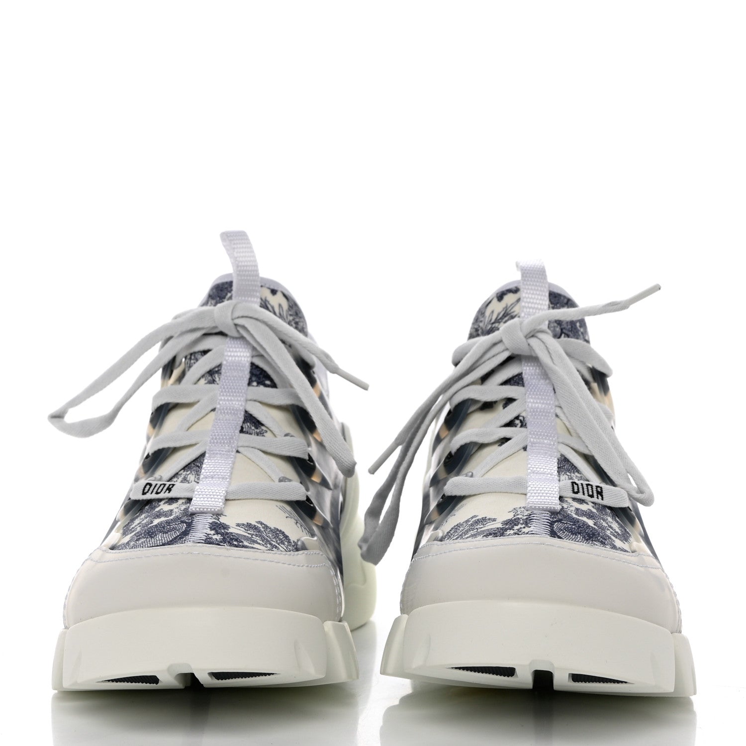 Christian Dior Neoprene Rubber Toile De Jouy Print Womens D-Connect Sneakers 38.5 Deep Blue 2 of 8