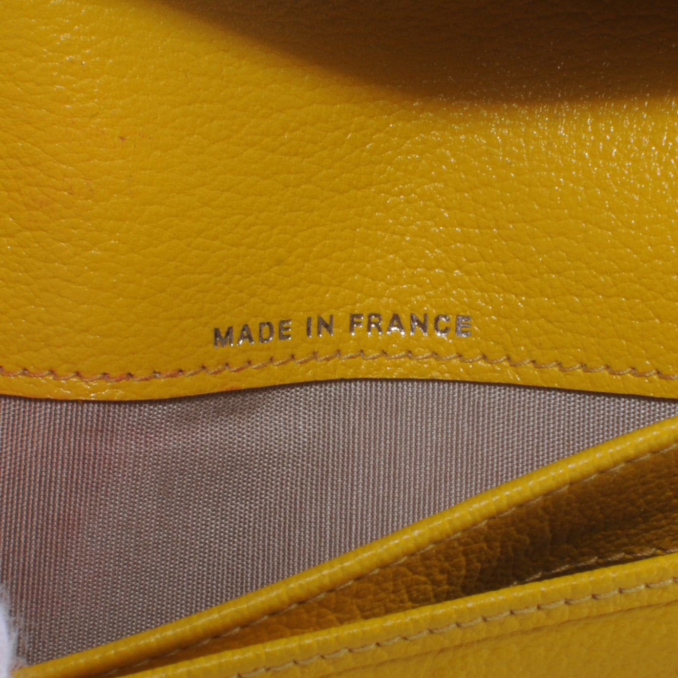 Leather Camellia Yen Wallet Yellow