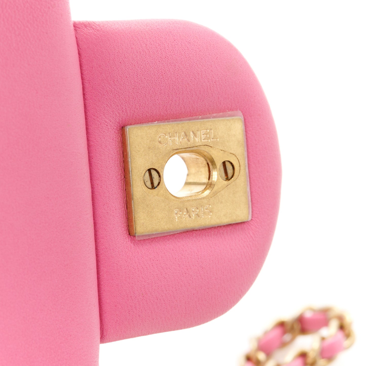 Lambskin Quilted Mini Pearl Crush Flap Pink