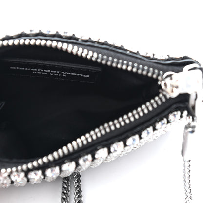 Alexander Wang Mesh Crystal Rhinestone Nano Heiress Shoulder Bag Black Silver 5 of 10