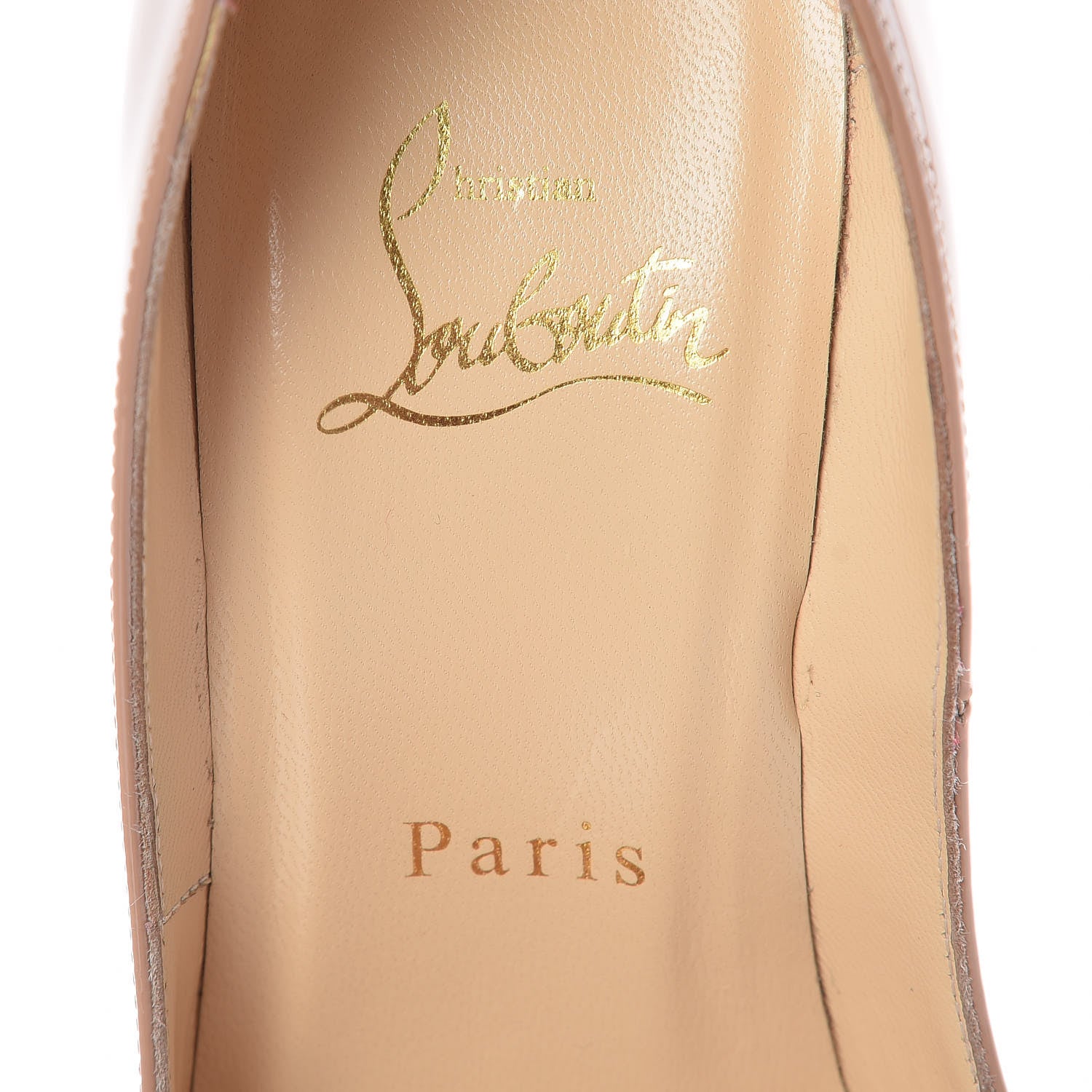 Christian Louboutin Patent Lady Peep 150 Pumps 35 Nude 9 of 12