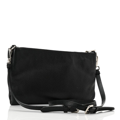 Prada Vitello Daino Zippered Crossbody Bag Black 2 of 9
