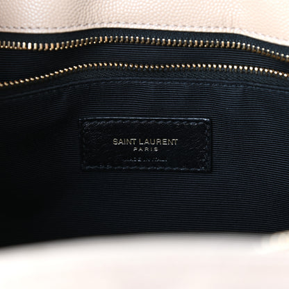 Saint Laurent Grain De Poudre Matelasse Chevron Monogram Shopping Bag Nude Powder 6 of 9