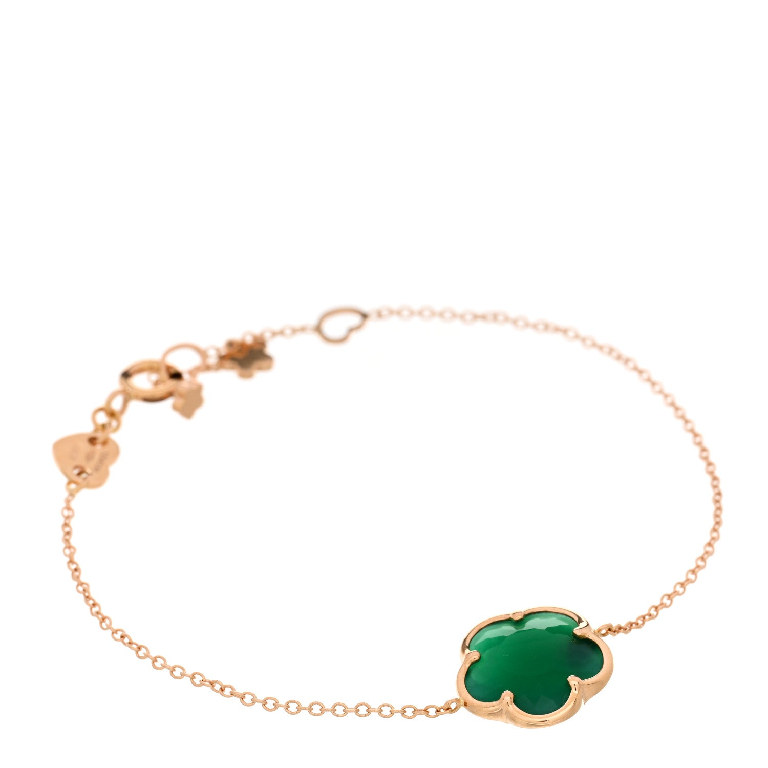 Pasquale Bruni 18K Rose Gold Diamond Green Agate Petit Joli Bracelet 1 of 3
