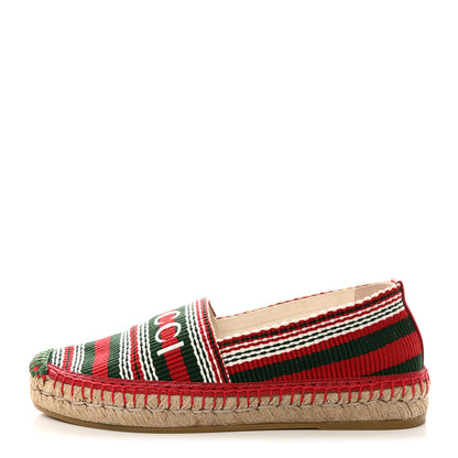 Gucci Canvas Stripe Sabela Womens Espadrilles 36 Red Green 1 of 9