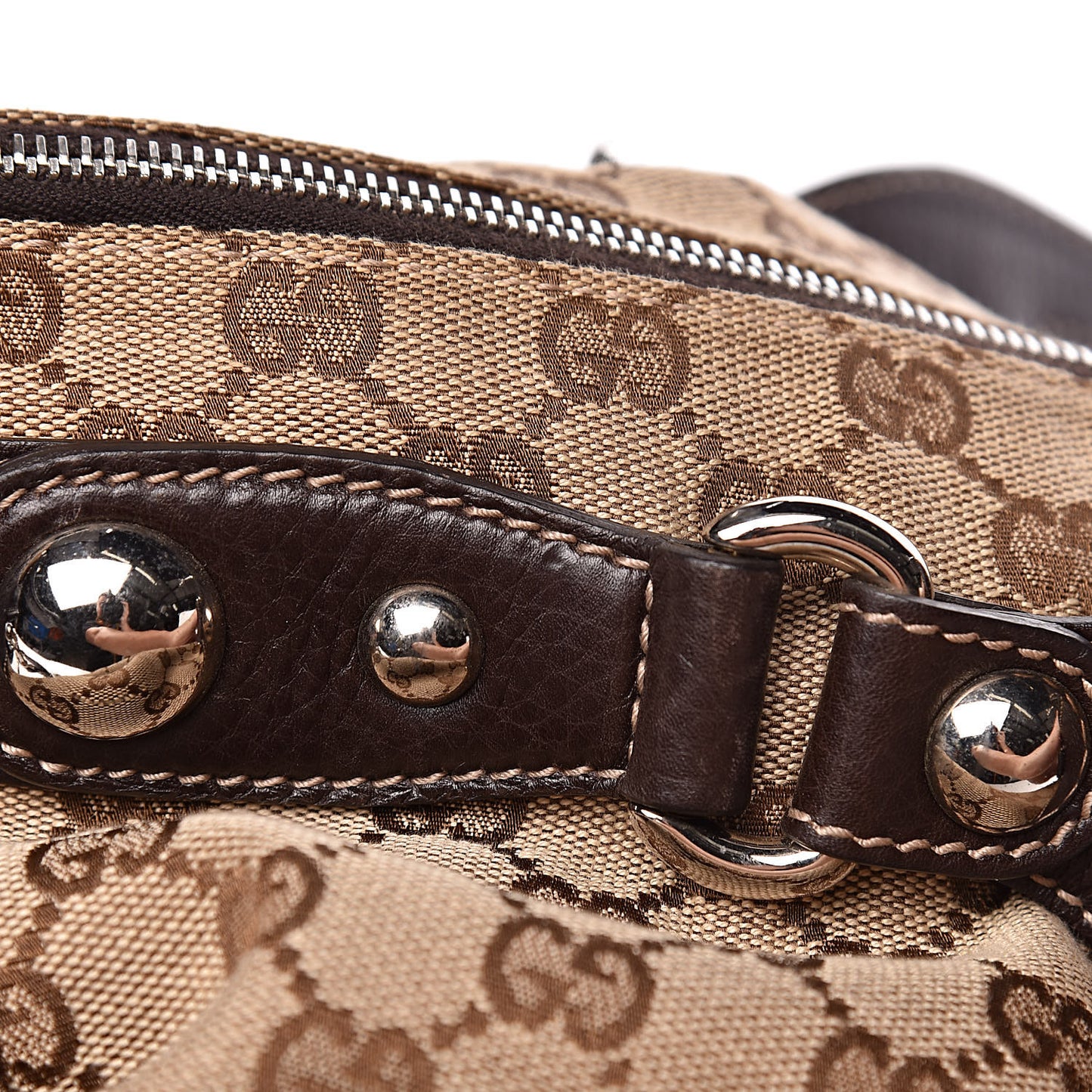 Monogram Large Icon Bit Top Handle Bag Brown