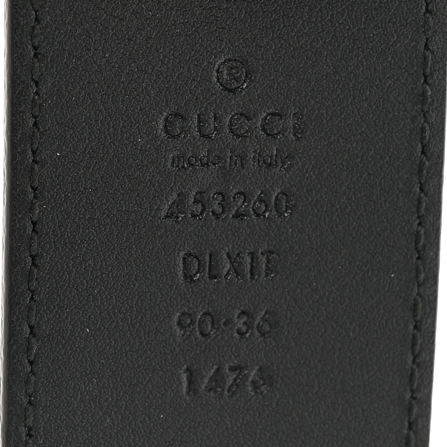 Moon Calfskin Pearl Double G 40mm Belt 90 36 Black Cream