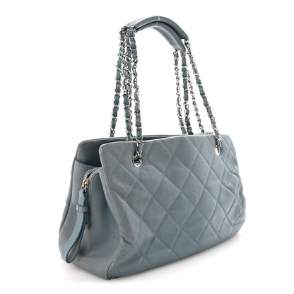 Chanel Caviar Quilted CC Timeless Soft Tote Blue 3 of 10