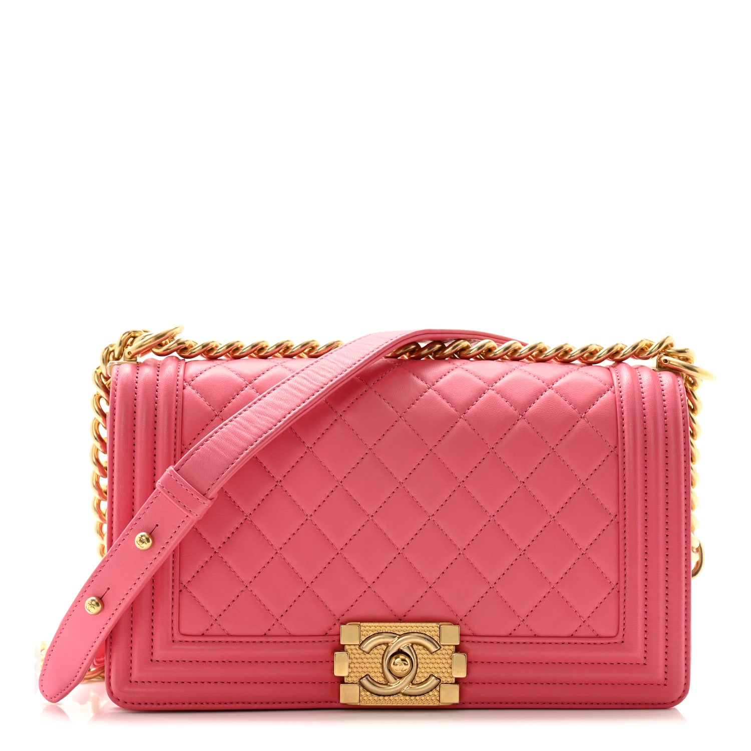 Chanel Lambskin Quilted Medium Boy Flap Pink 1 of 10