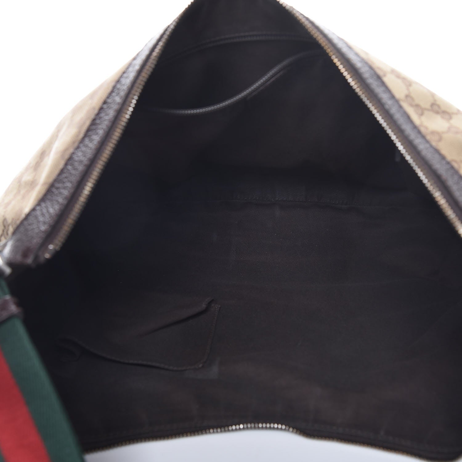 Gucci Monogram Web Medium Half Moon Hobo Dark Brown 5 of 11