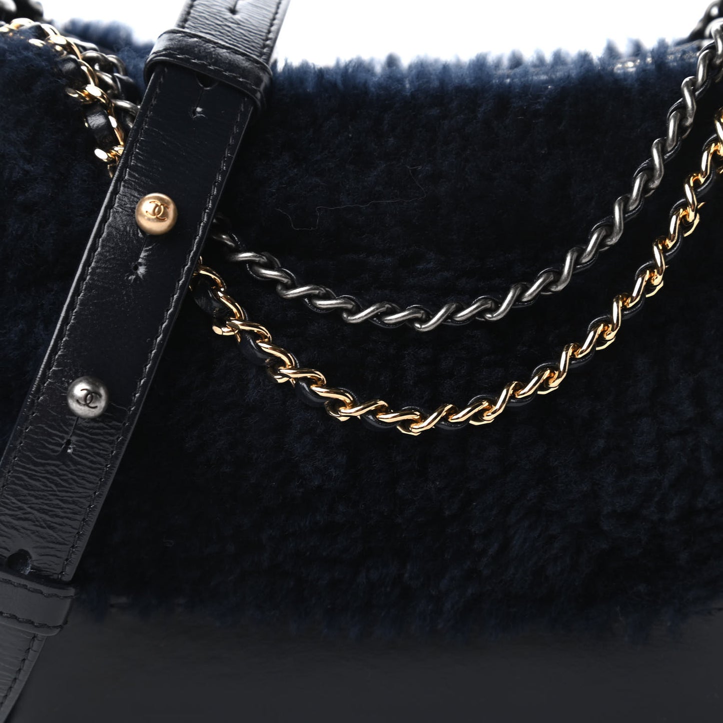 Shearling Small Gabrielle Hobo Navy