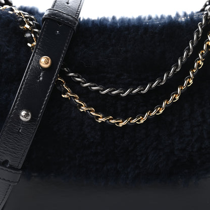 Chanel Shearling Small Gabrielle Hobo Navy 10 of 10