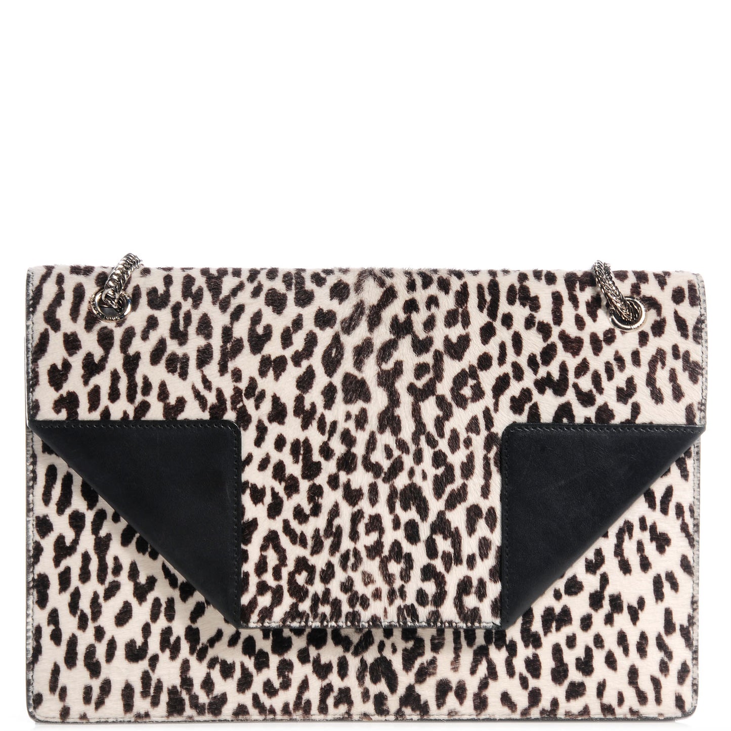 Calf Hair Leather Snow Leopard Medium Betty White Black