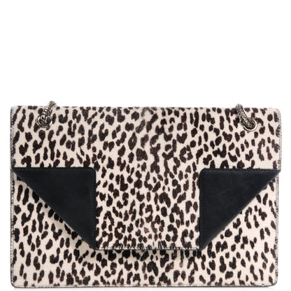 Saint Laurent Calf Hair Leather Snow Leopard Medium Betty White Black 1 of 10
