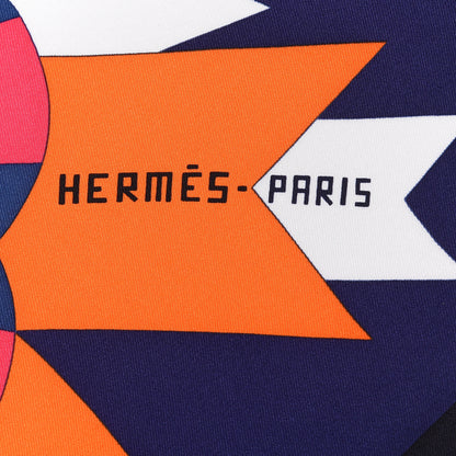 Hermes Silk Cheval de Fette Scarf 90 Indigo Jaune Vif 2 of 5