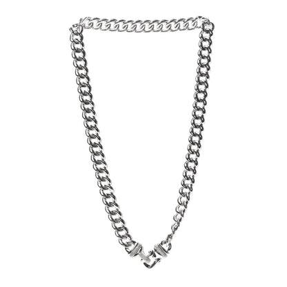 David Yurman Sterling Silver Diamond Buckle Chain Necklace 3 of 7