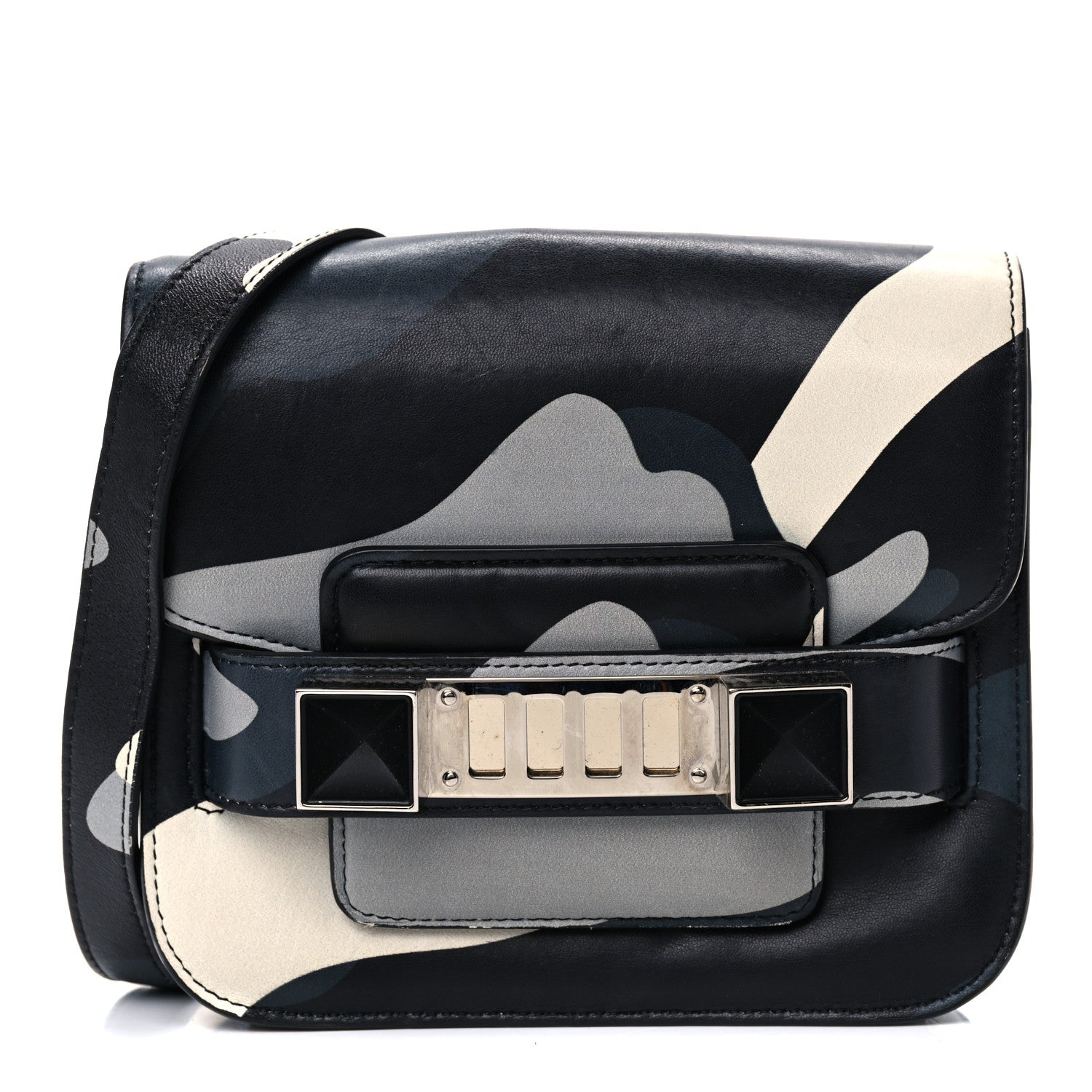 Proenza Schouler Calfskin Camouflage Tiny PS11 Classic Shoulder Bag Black 1 of 14