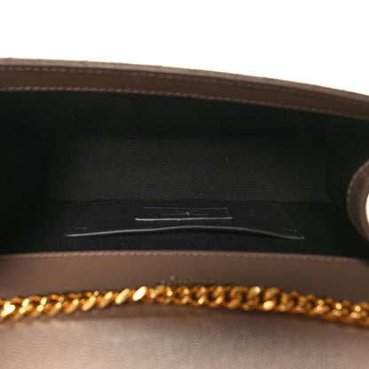 Saint Laurent Grain De Poudre Textured Mixed Matelasse Triquilt Small Monogram Satchel Taupe 5 of 9