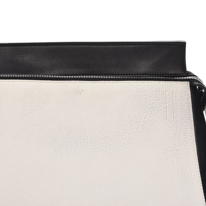 Celine Textured Calfskin Small Bi-Color Edge Shoulder Bag Black Cream 11 of 11