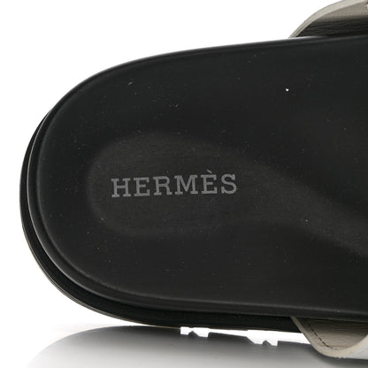 Hermes Calfskin Womens Chypre Sandals 38 White 7 of 14