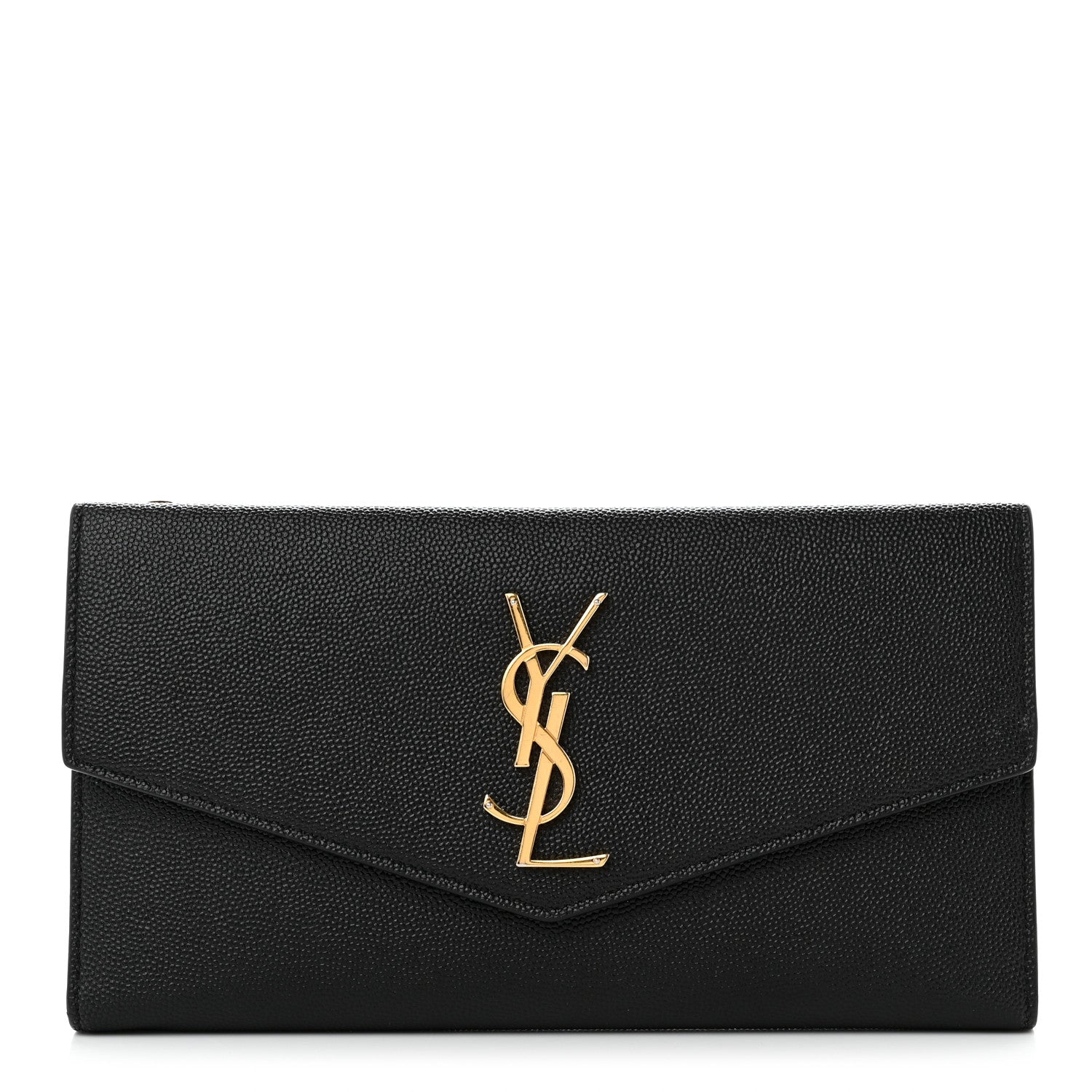Saint Laurent Grain De Poudre Monogram Uptown Wallet Black 1 of 11