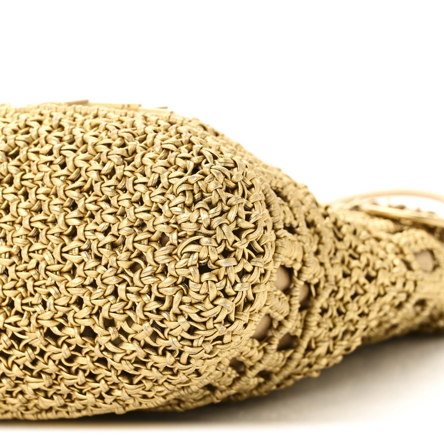 Metallic Calfskin Macrame Mini Chanel 22 Gold