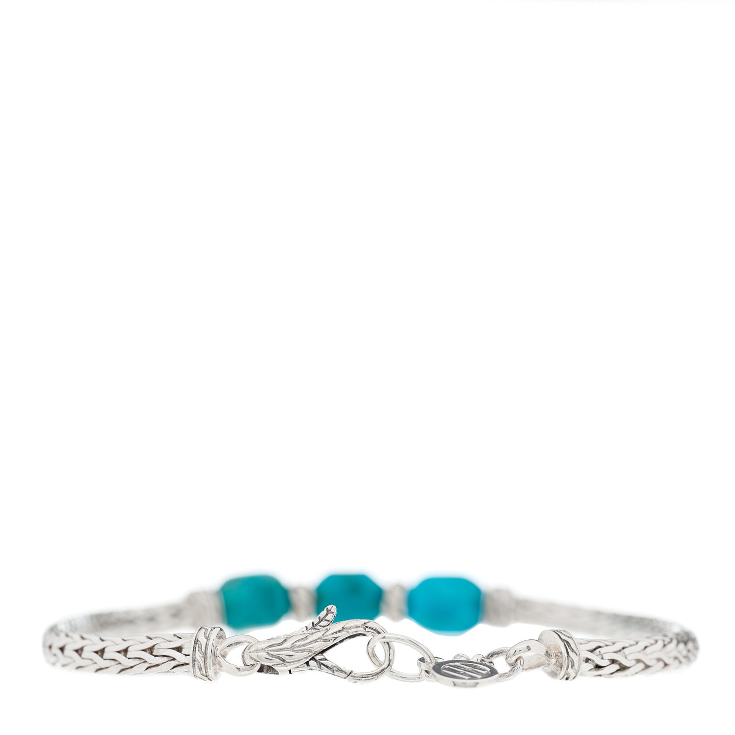 Sterling Silver Turquoise Slim Classic Chain 3 Station Bracelet