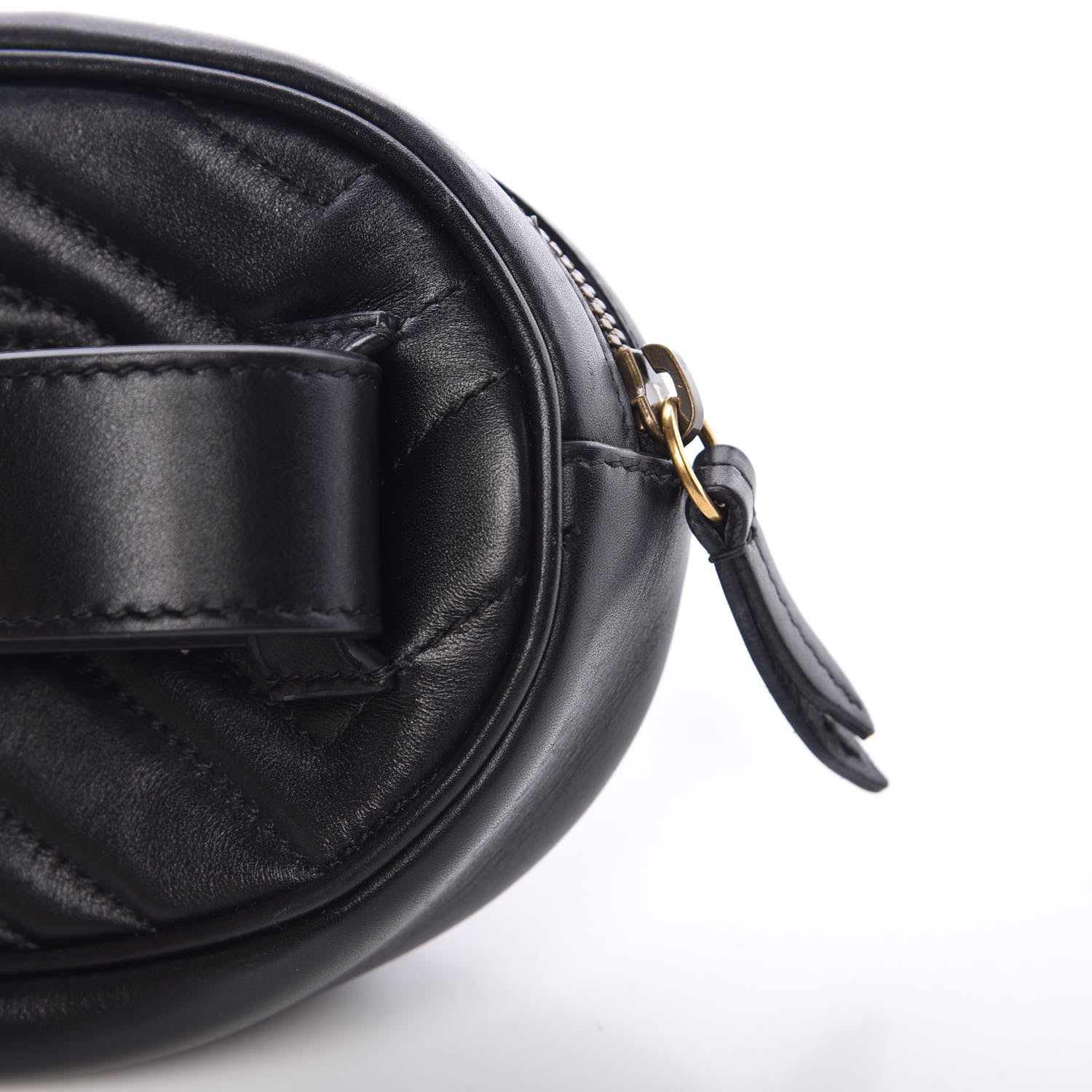 Gucci Calfskin Matelasse GG Marmont Belt Bag 85 34 Black 10 of 12