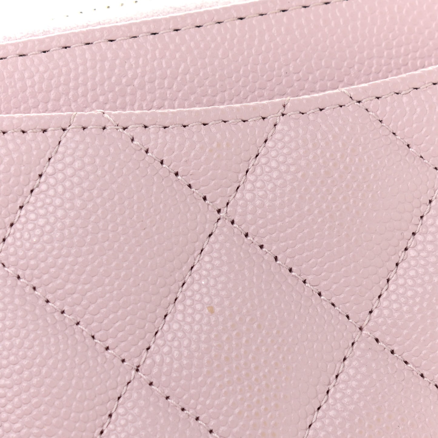 Caviar Quilted Zip Coin Purse Light Pink