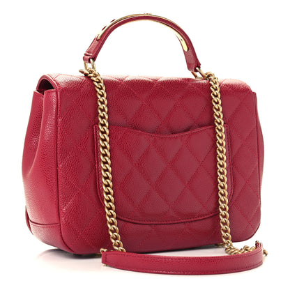 Chanel Caviar Large Carry Around Flap Bag Red 3 of 12