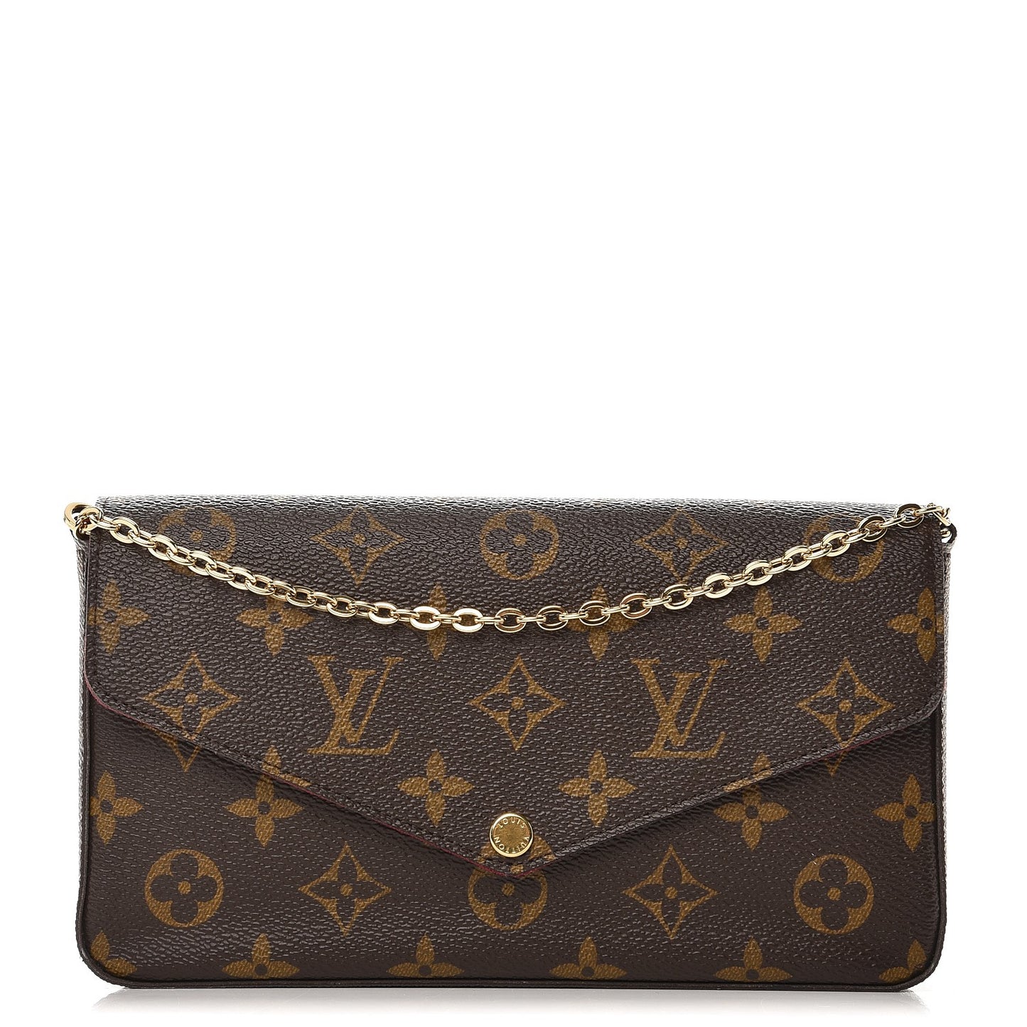 Monogram Pochette Felicie Chain Wallet Fuchsia