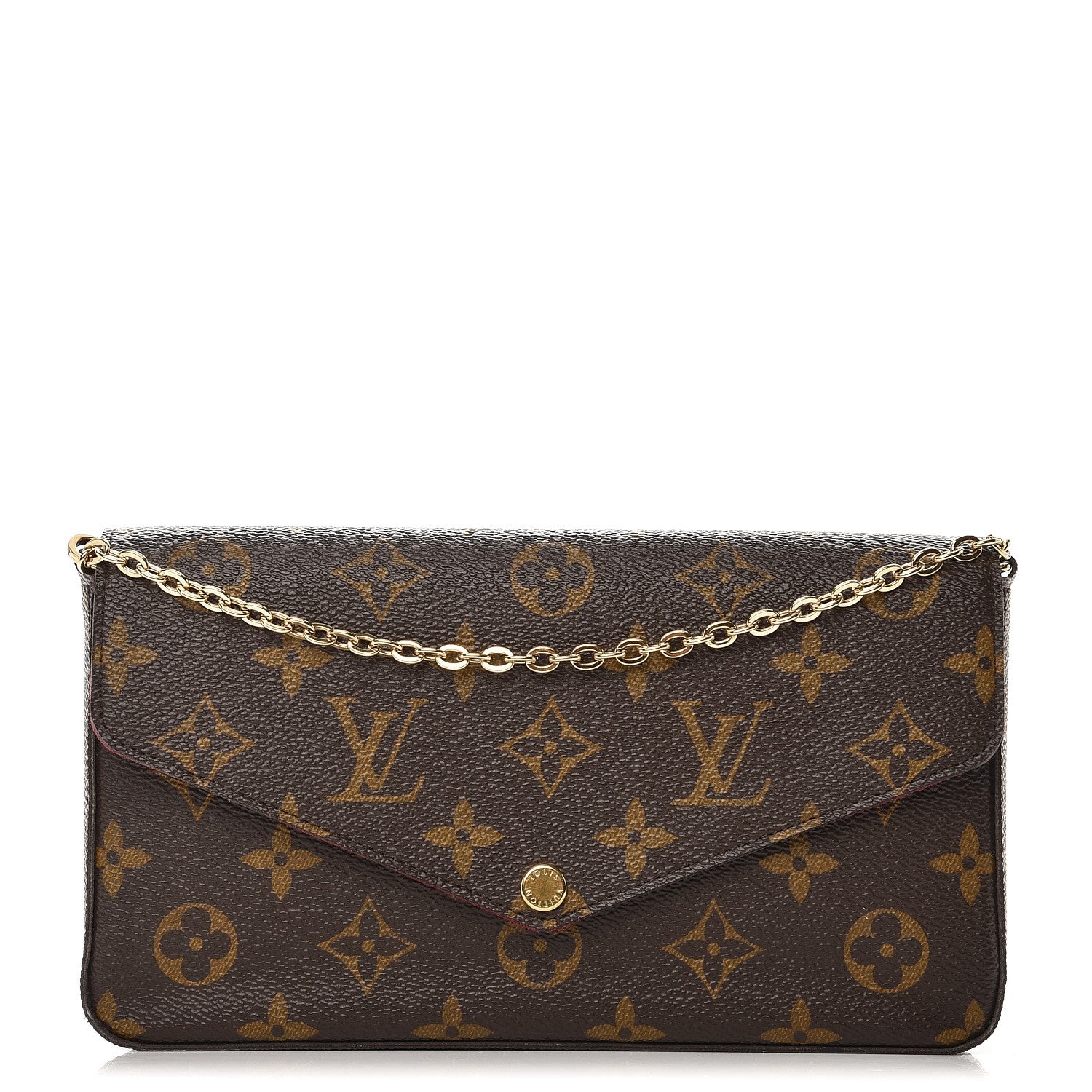 Louis Vuitton Monogram Pochette Felicie Chain Wallet Fuchsia 1 of 8