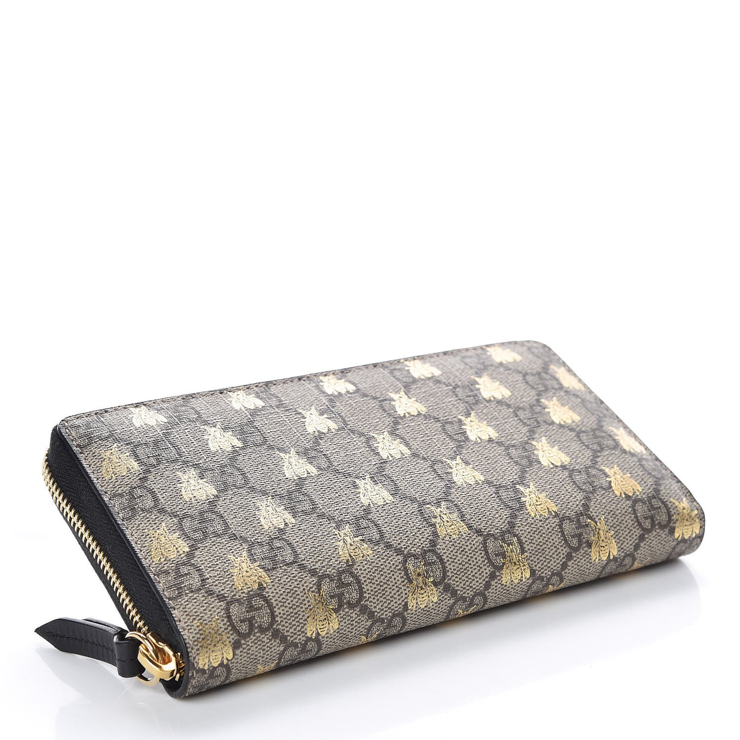 GG Supreme Monogram Bees Zip Around Wallet