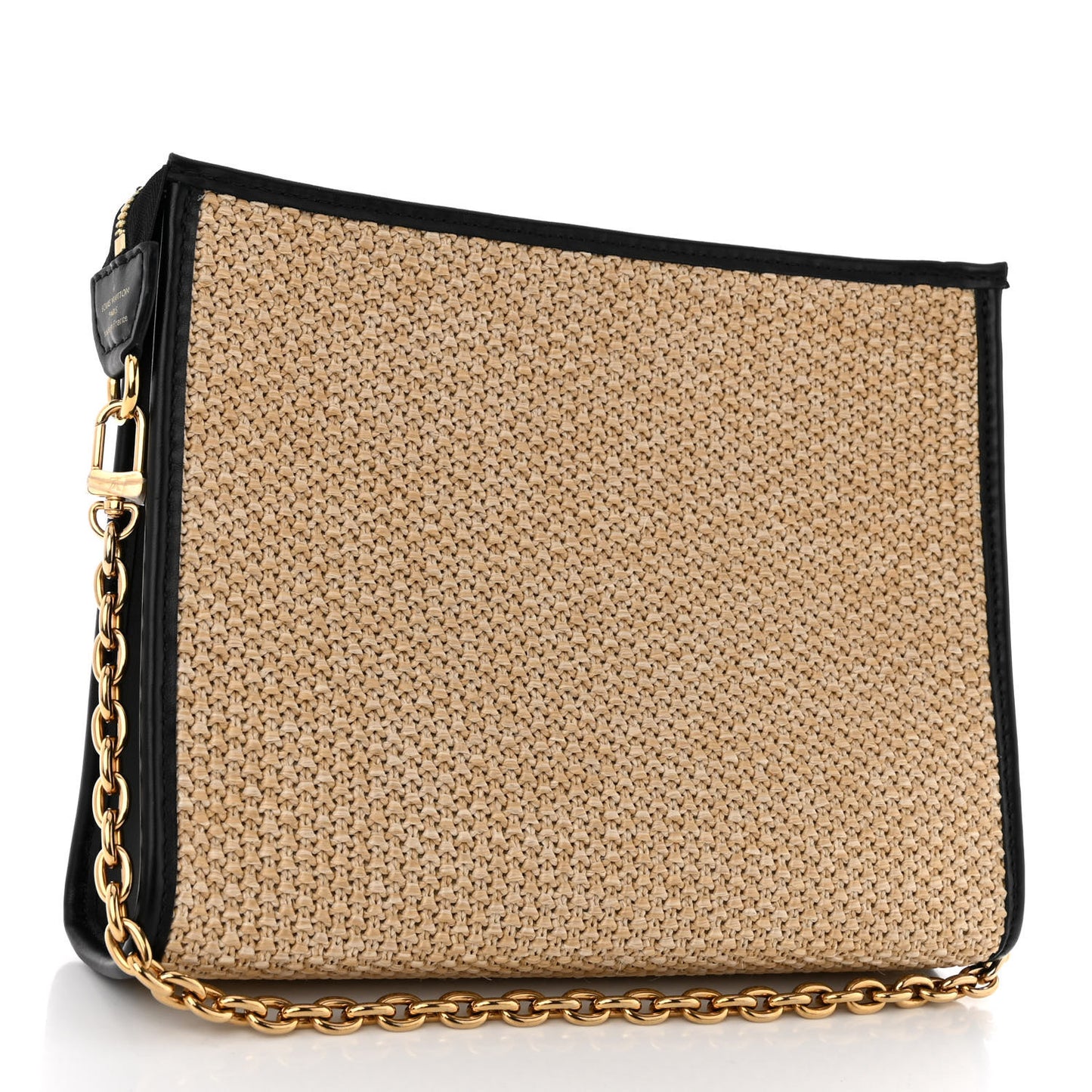 Raffia Calfskin Monogram Giant Pouch