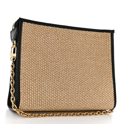 Louis Vuitton Raffia Calfskin Monogram Giant Pouch 3 of 9