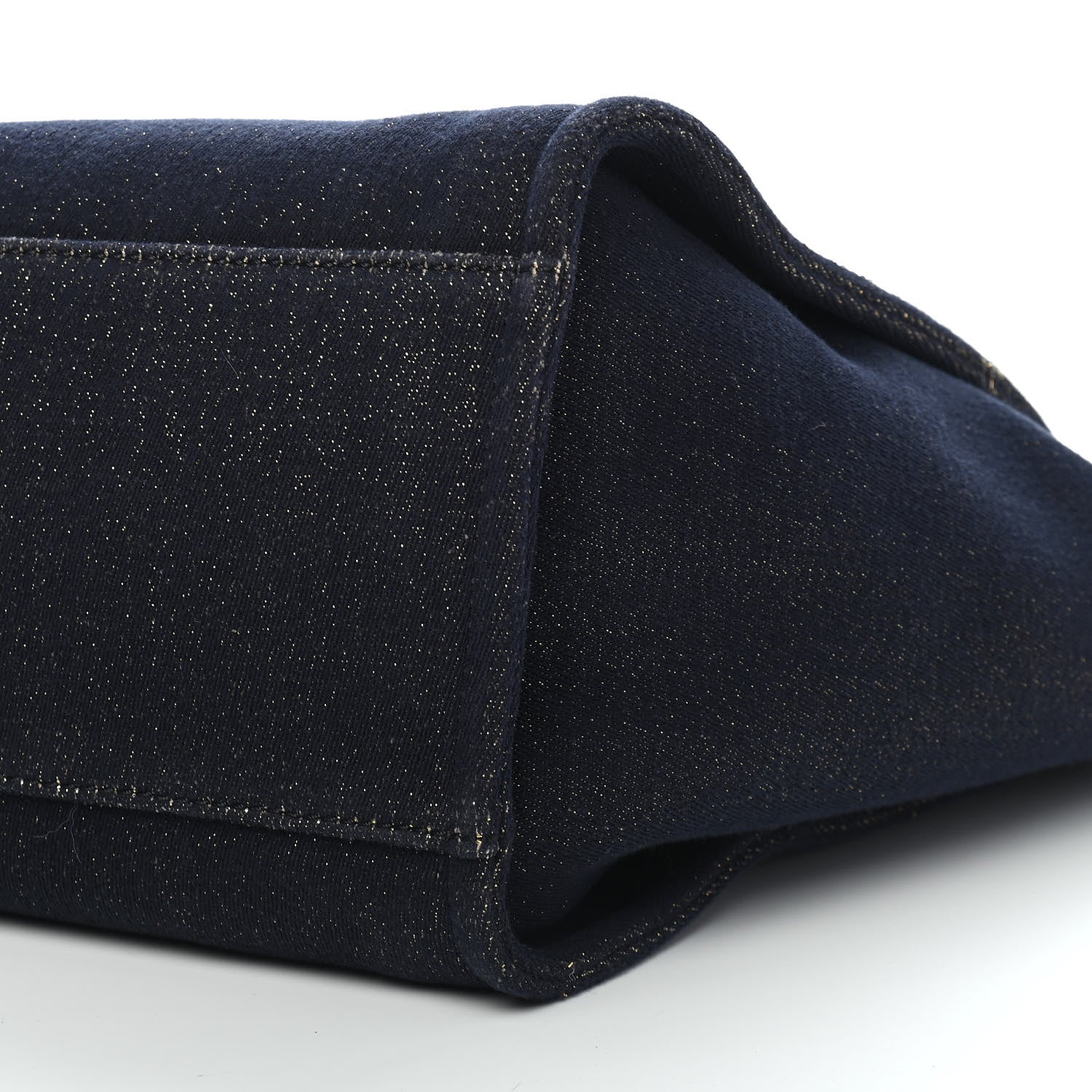 Chanel Lurex Canvas Medium Deauville Tote Navy Blue Gold 9 of 9
