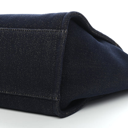 Chanel Lurex Canvas Medium Deauville Tote Navy Blue Gold 9 of 9