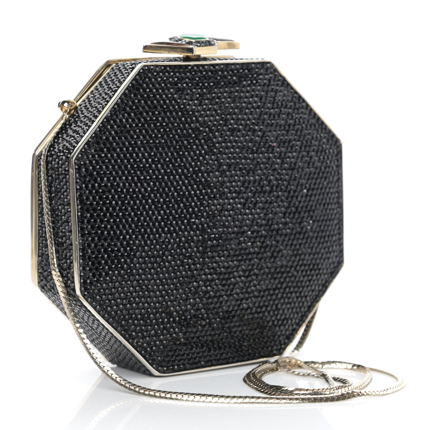 Judith Leiber Swarovski Crystal Minaudiere Clutch Black 3 of 16