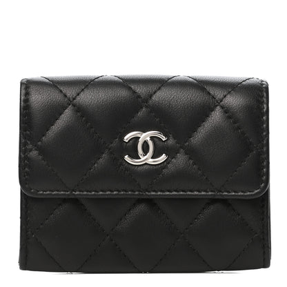 Chanel Lambskin Quilted Flap Card Holder Black 1 of 8