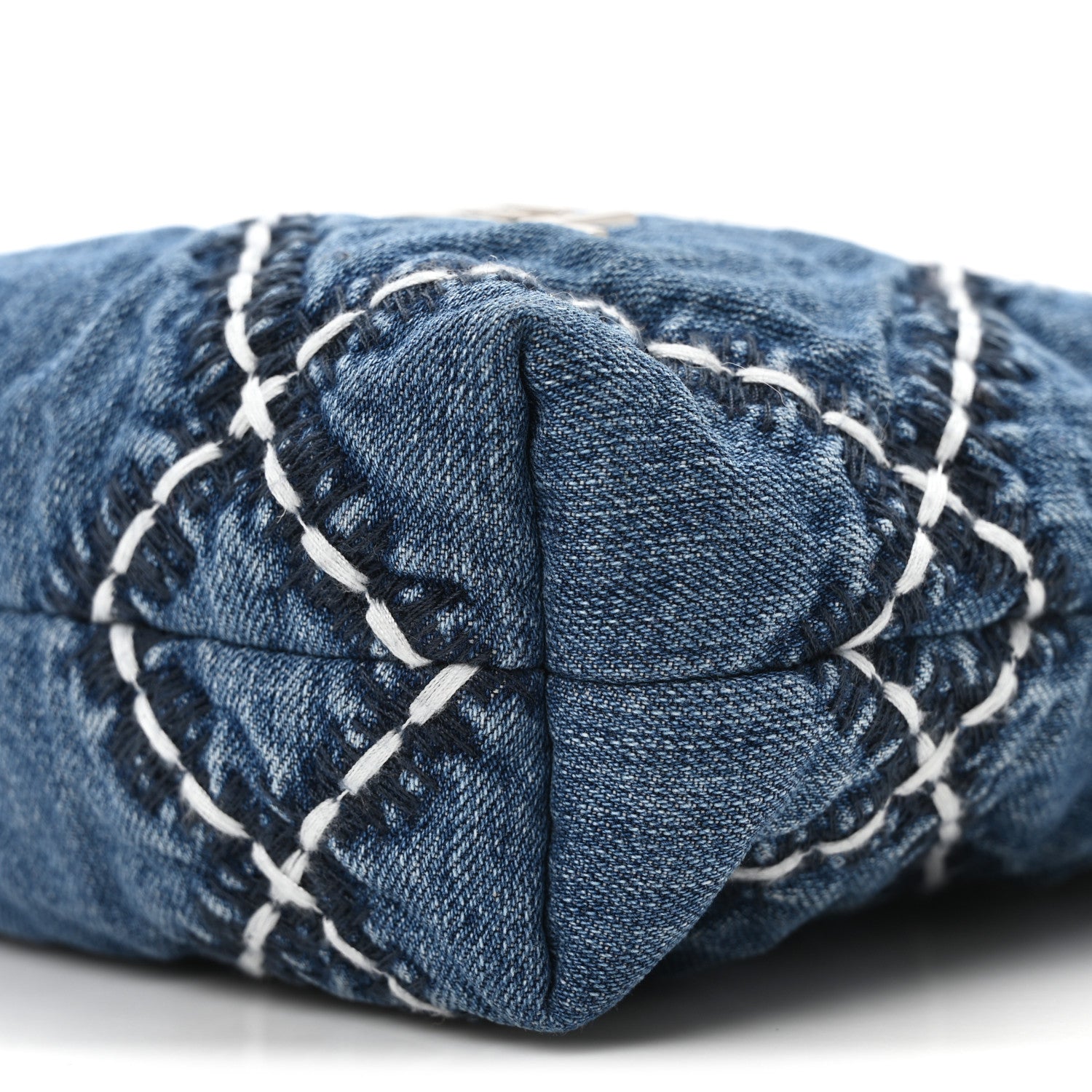 Chanel Denim Stitched Quilted Mini Chanel 22 Blue 10 of 10