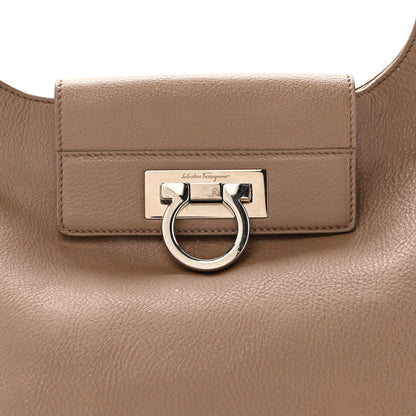 Salvatore Ferragamo Calfskin Fanisa Gancini Large Hobo Beige 8 of 15