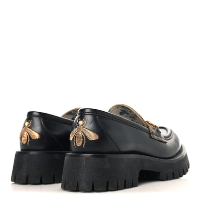 Gucci Cordovan Lux Womens Harald Horsebit 25mm Platform Loafers 35 Black 5 of 9